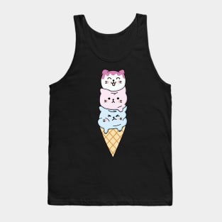 Kawaii Cat Ice Cream Tank Top